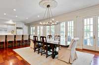 This open space connected to the kitchen as well as the outdoors...