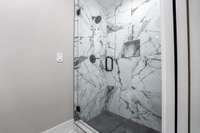 First floor Bathroom with beautiful Italian Porcelain Tile Shower surround.