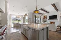 Kitchen with Double Dishwashers and Farm Sink