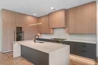 Matching quartz backsplash