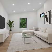 TV room with digital staging