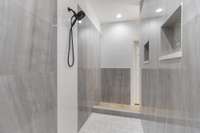 Custom Walk Through Granite Shower.