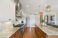 Ample Granite Counterspace for Entertaining and Food Prep.