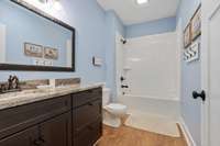 Full Private bath upstairs- Just right for the littles!