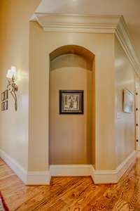 Arched niches are perfect for artwork, photography or even sculpture.