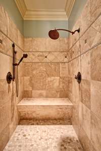 Recently renovated walk-in shower in master bath.