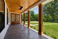 Stamped concrete rear porch