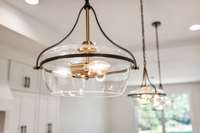 Designer light fixtures throughout