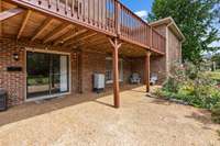 Two story deck offers covered and uncovered areas for all your entertaining needs.