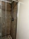 Custom Tile Shower in Main Bath with Glass Doors