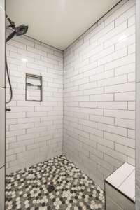 Inside tile shower