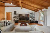 Second story living space is perfect for an informal family room to lounge