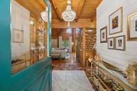 Foyer into the perfect modern cabin, where rustic charm meets elegance