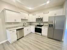 Stainless steel appliances and granite countertops