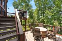 Extensive trex decking offers a second level for great afternoon and evening BBQ's and firepit fun!!