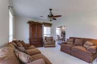 The living room opens to the formal dining room.