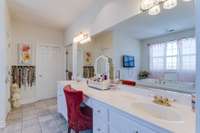 The primary bathroom features a HUGE walk-in closet!