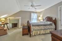 Bedroom 2 - Upstairs with fireplace.