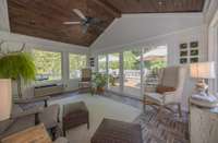 Sunroom with 4 panel sliding doors