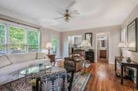 Spacious family room open to kitchen looking out on to your private backyard.