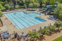 Large swimming pool with water slide AND lifeguards in season. Active swim team in the summer season.