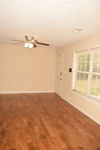 Living room view to the front door