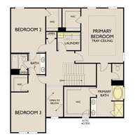 Second floor layout with Jack & Jill Bath 2 and tons of walk-in closets!