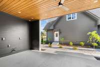 Covered patio area that is plumbed for your outdoor kitchen and gas grill!