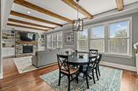 2nd living area with dining off of kitchen and covered screened deck.