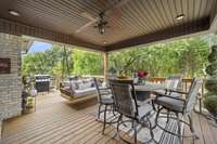 Enjoy lake views off this huge covered back deck