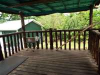 Deck connected to rear of home