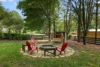 Can you imagine all of the great conversations that will take place around this cozy firepit.