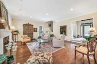 This room is huge and opens to the entry foyer and the kitchen and breakfast room.