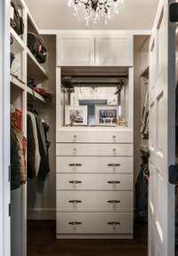 double closets, can be reconfigured for one big giant primary closet