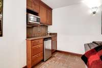 media room wet bar/kitchenette - perfect place for microwave popcorn and beverages for the movie!