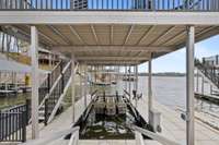 Boat dock has separate WI-FI, water and electricity. LED lighting and most importantly, dock lifeguard to prevent swimmers from entering water when electrical currents are detected in the surrounding area.