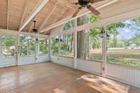 beautiful view on backyard from large screened in porch. Needs TLC