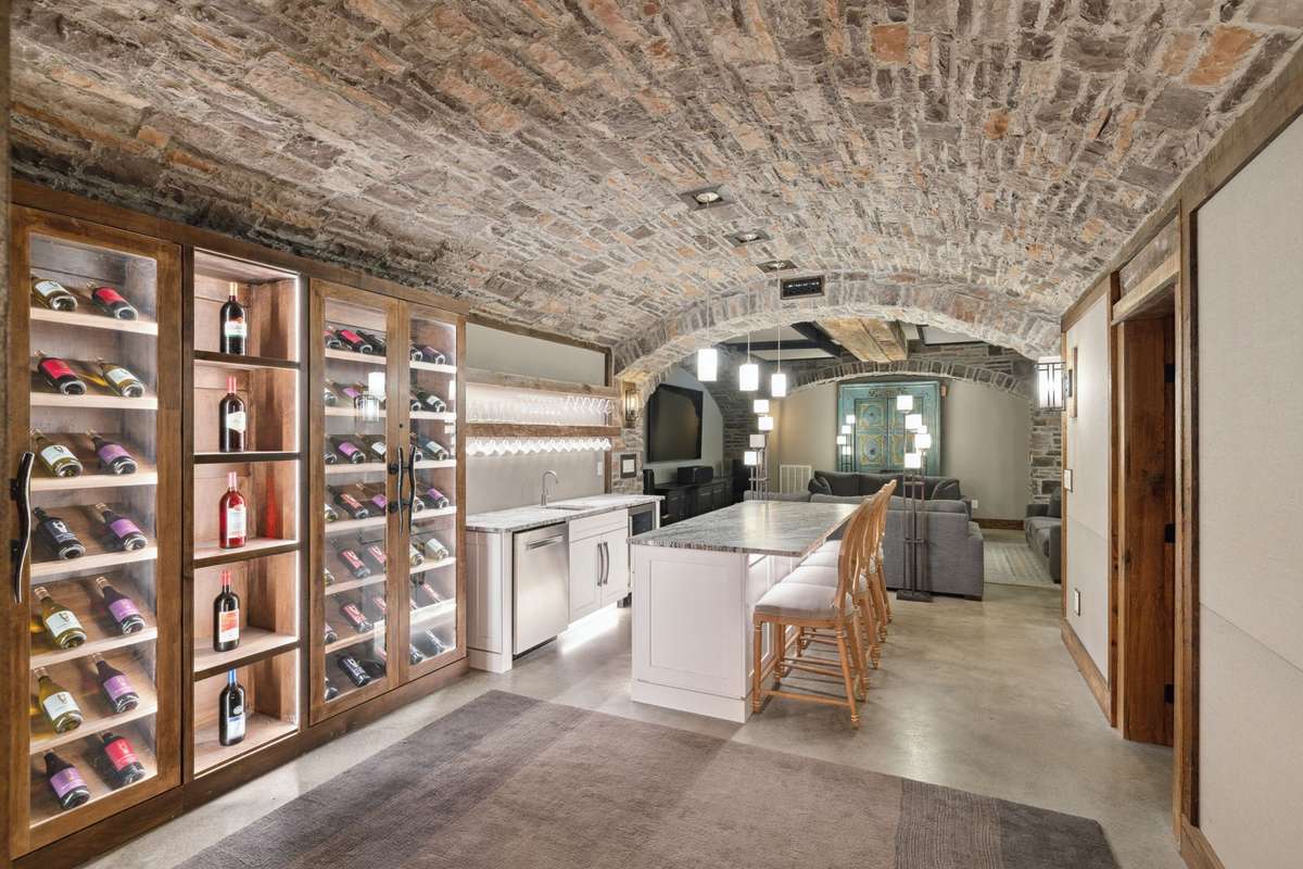 Wine bar on lower level