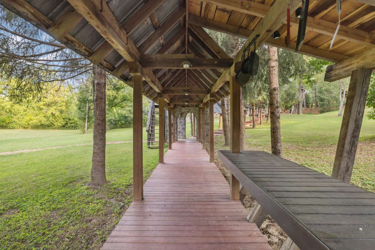 Hundreds of feet of covered walkway from the Studio to the Manor.