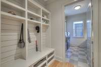 Built-in "drop zone" leads to the laundry room