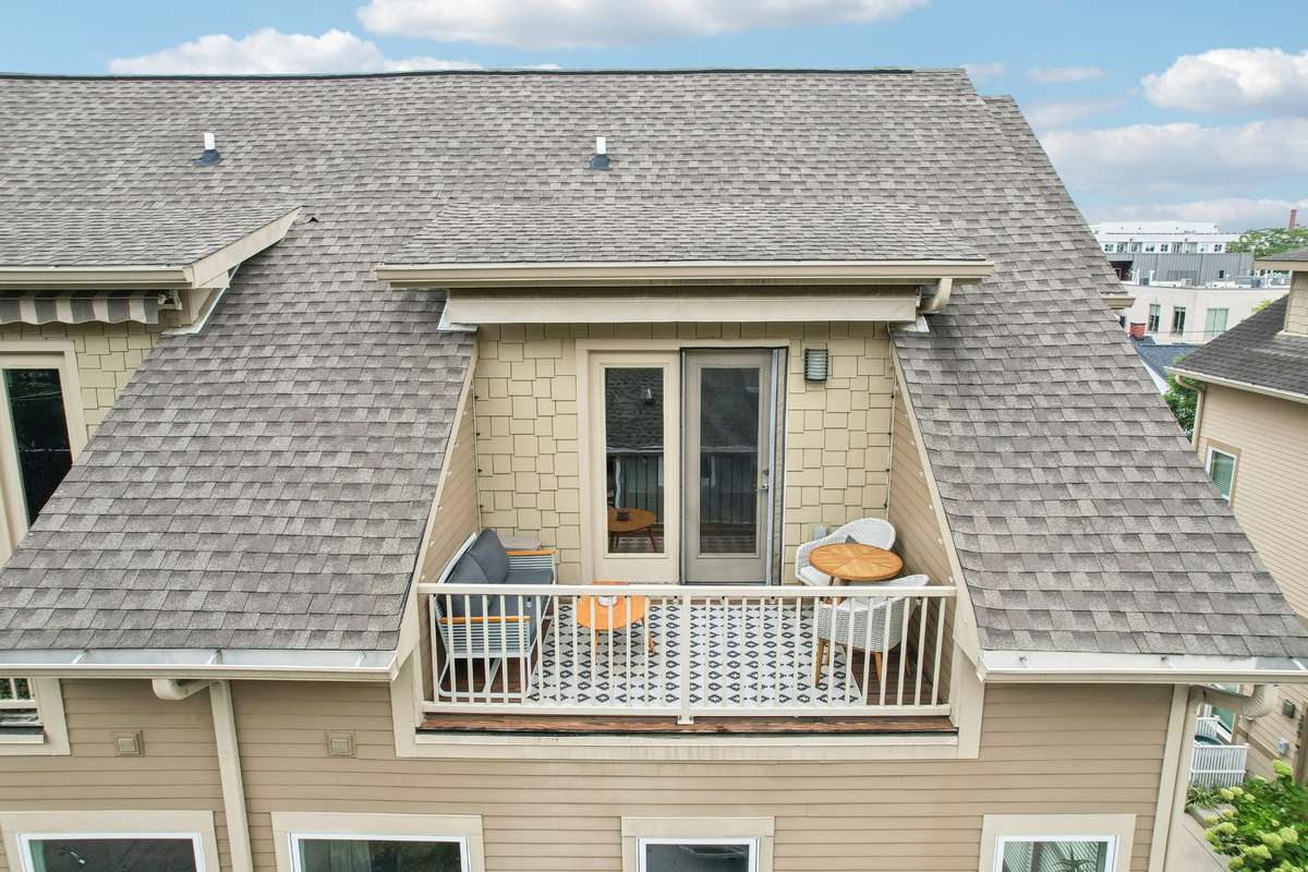 Balcony off the primary with retractable awning