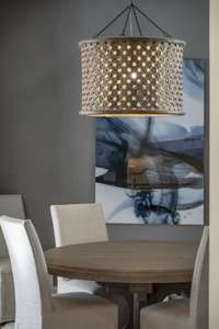 Every custom lighting choice was made with intention. Including this stylish lighting in the dining room.