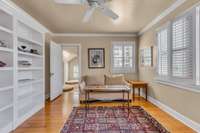 Bedroom/Office with beautiful built-ins