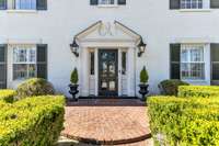 Serene landscaped entry