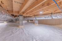 Another view of the encapsulated crawl space offering enhanced energy savings with cleaner/healthier air.