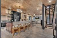 Interior of 5 bedroom rooftop cabin.  6 bedroom rooftop floor plan will vary.