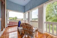 Upstairs covered porch with spectacular views