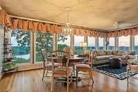 kitchen adjoins the sunroom