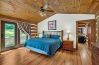 This delightful space is actually another real log structure of it's own.  With pine plank ceiling and real wood floors, the style here perfectly blends with the character of the original structure.