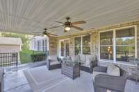 PATIO VIEW TOWARDS DETACHED GARAGE